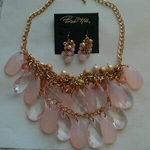 Crystal Pink CHANDELIER Necklace & Earrings (316)